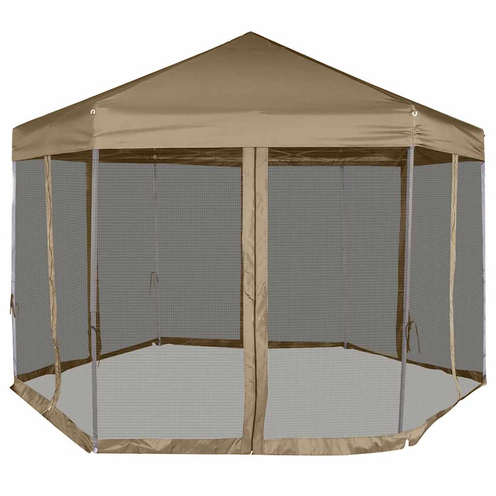 Pop-up tent with side walls 3.6x3.1 m 220 g/m² grey-brown - number 2.