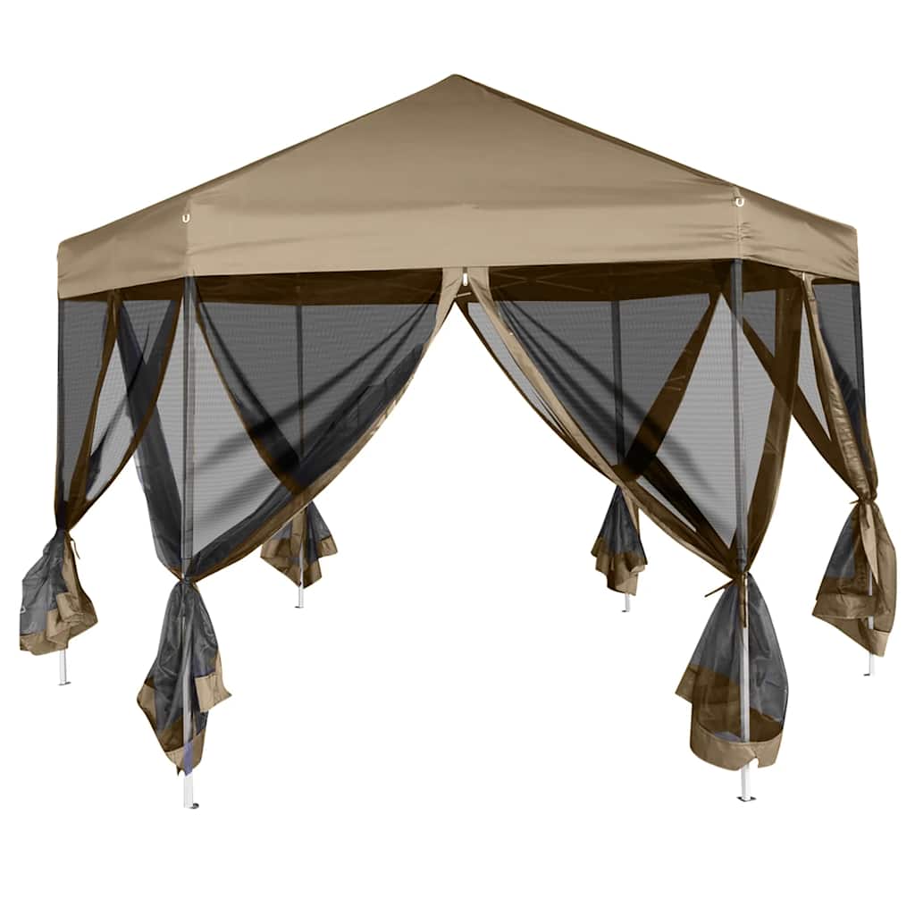 Pop-up tent with side walls 3.6x3.1 m 220 g/m² grey-brown - number 3.