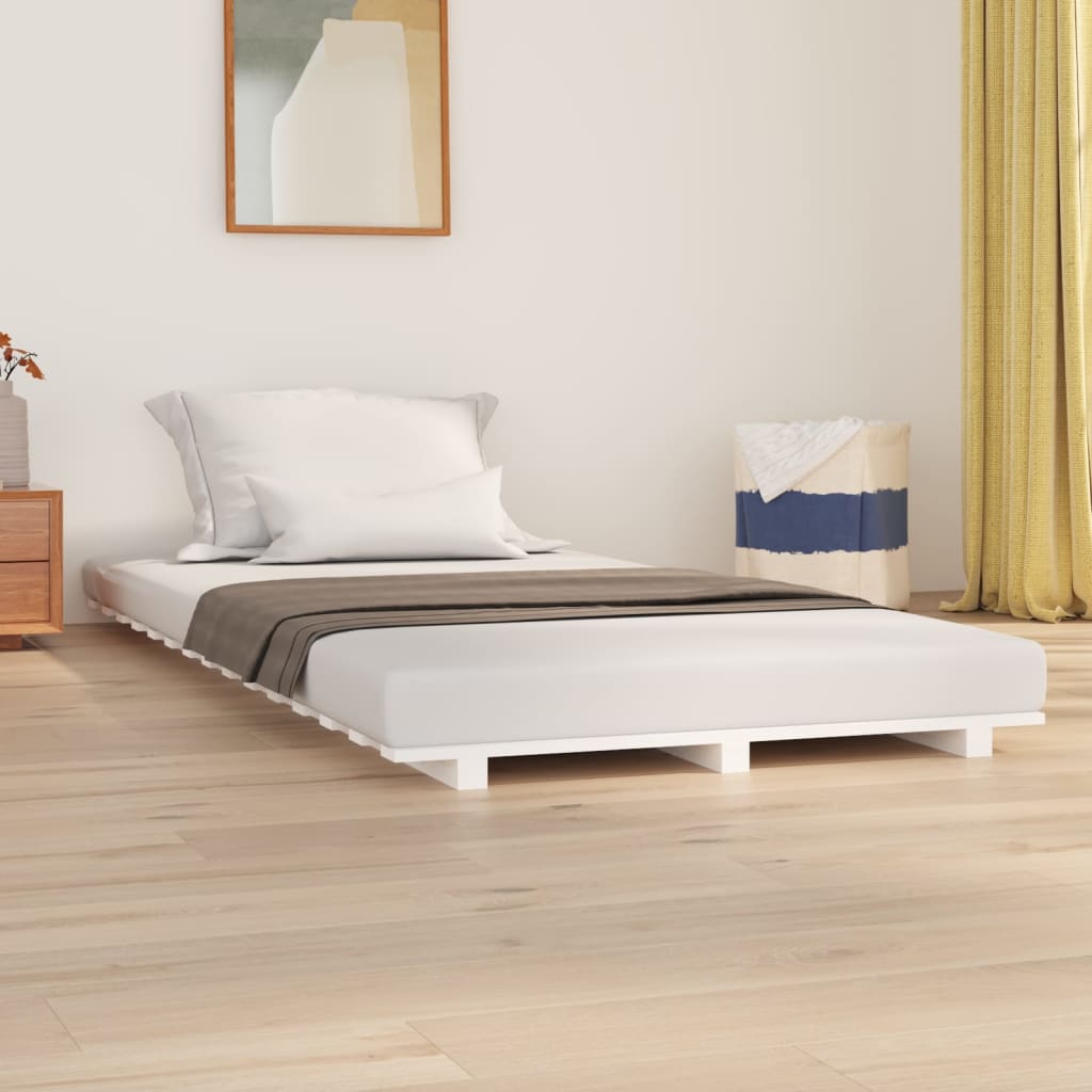 Solid pine bed frame - white, 90 x 190 cm - number 1.