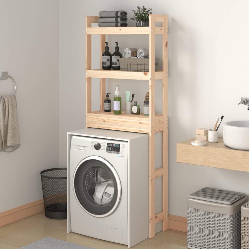 Toiletstativ 63x26x171 cm massivt fyrretræ - naturfarvet - number 3.