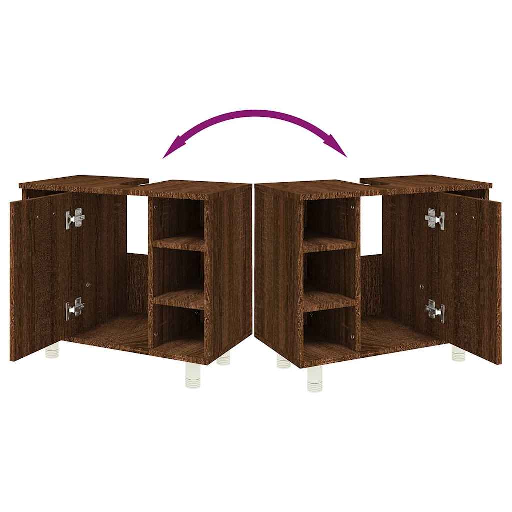 Szafka łazienkowa 60x32x53,5 cm drewno klejone dąb brązowy - dąb brązowy, 1 - number 9.