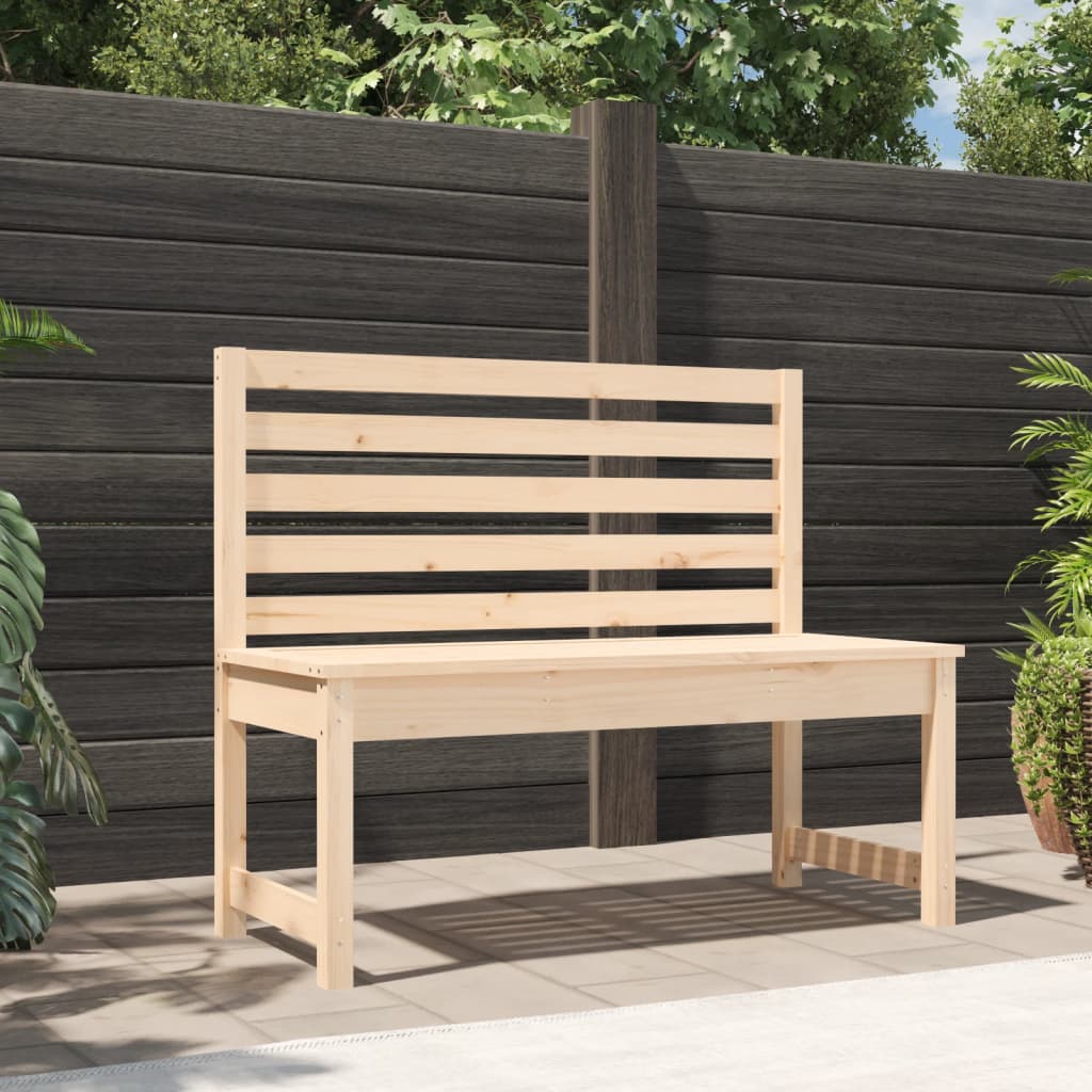 Havebænk 109 cm massivt fyrretræ - fyrretræ naturlig, 109 x 48 x 91.5 cm, 1, x - number 1.