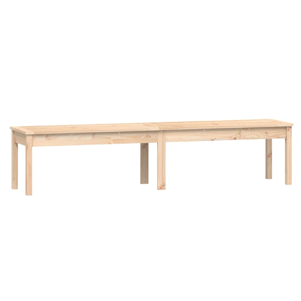 2-personers havebænk 203,5x44x45 cm massivt fyrretræ - fyrretræ naturlig, 203.5 x 44 x 45 cm, 1 - number 2.