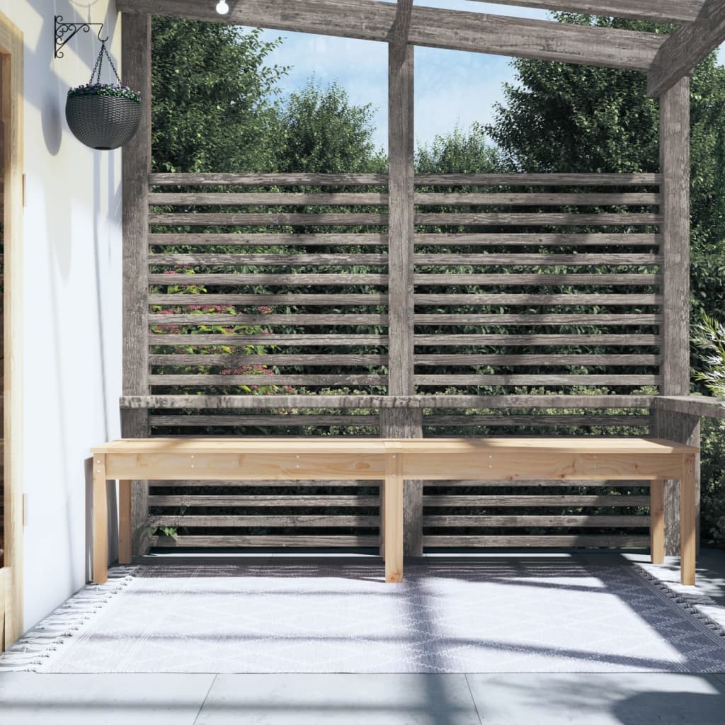 2-personers havebænk 203,5x44x45 cm massivt fyrretræ - fyrretræ naturlig, 203.5 x 44 x 45 cm, 1 - number 3.