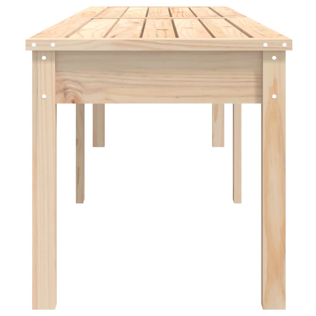 2-personers havebænk 203,5x44x45 cm massivt fyrretræ - fyrretræ naturlig, 203.5 x 44 x 45 cm, 1 - number 5.
