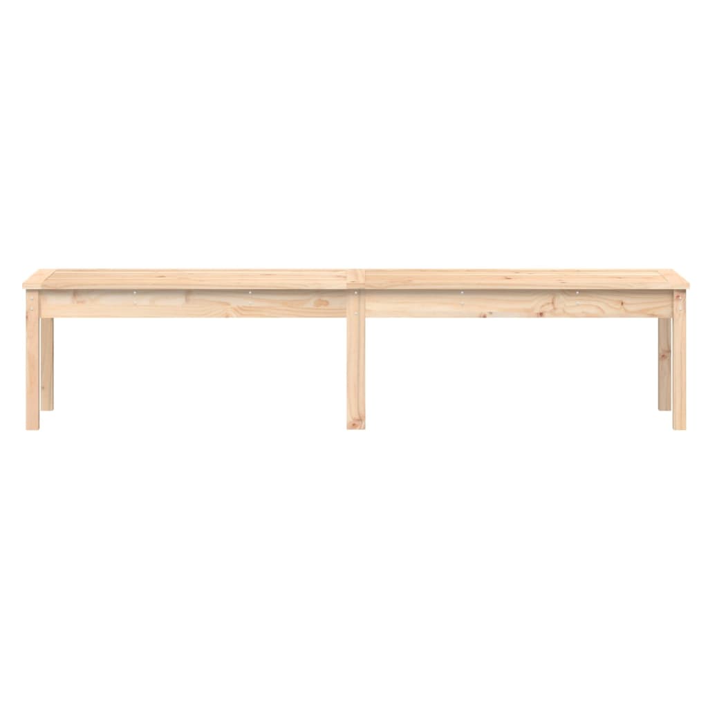 2-personers havebænk 203,5x44x45 cm massivt fyrretræ - fyrretræ naturlig, 203.5 x 44 x 45 cm, 1 - number 4.