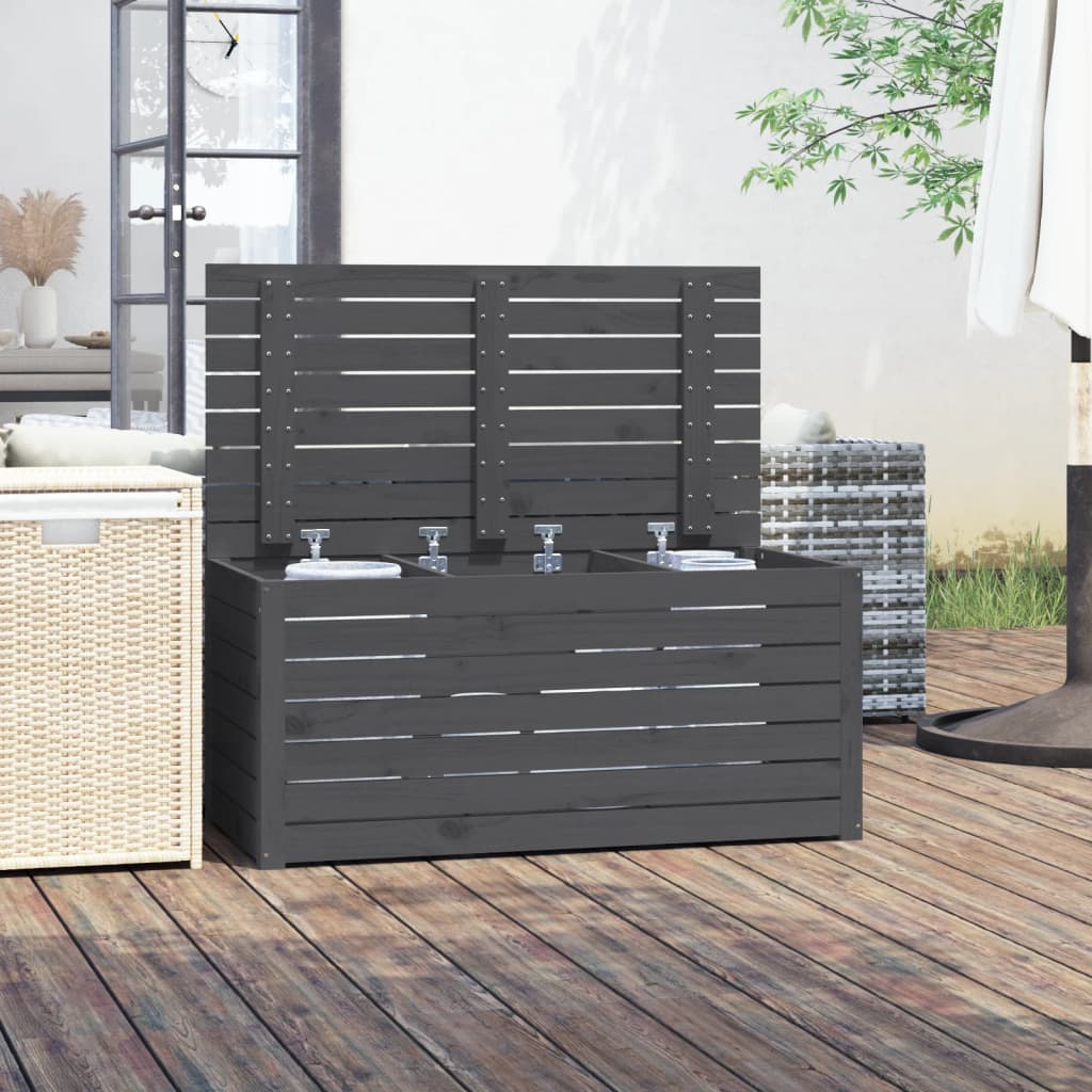 Havekasse 101x50,5x46,5 cm massivt fyrretræ - grå, 101 x 50.5 x 46.5 cm - number 3.