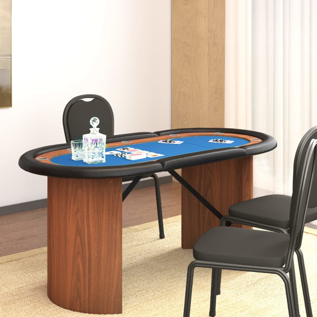 Pokerbord 10 pers. 160x80x75 cm - blå, 1 - number 1.