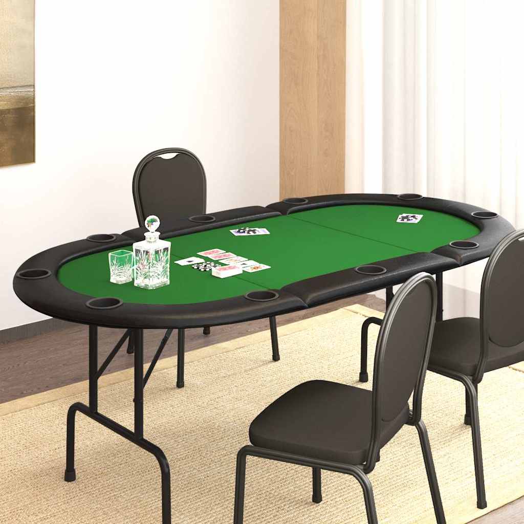 Foldbart pokerbord 10 pers. 207x106x76 cm - grøn, 1 - number 1.