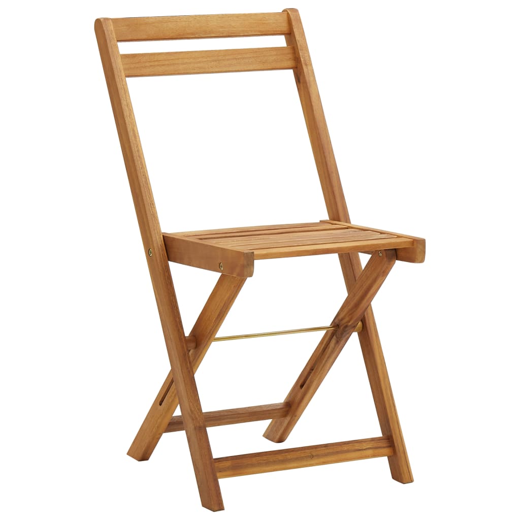 Foldbart bistrosæt 3 dele med hynder massivt akacietræ - number 6.