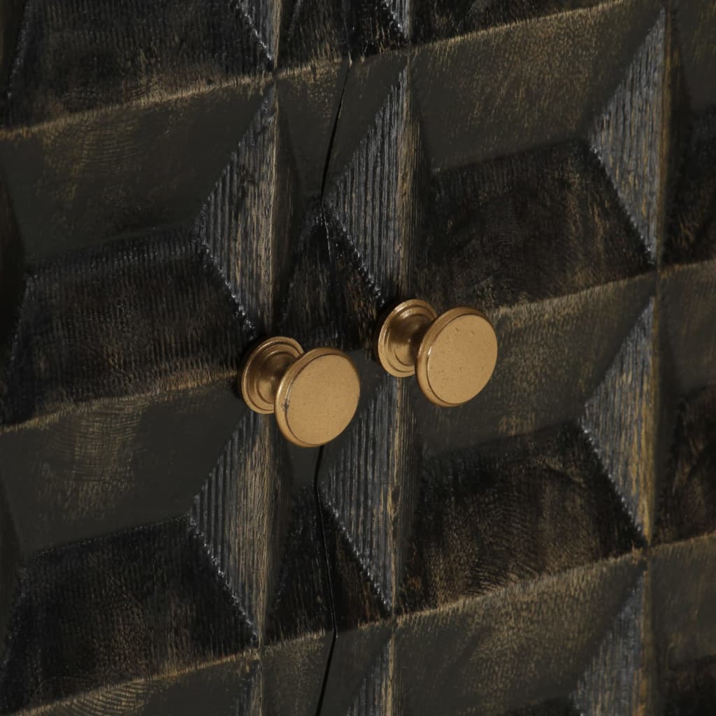 Skænk 55x34x75 cm massivt mangotræ og jern sort - number 7.