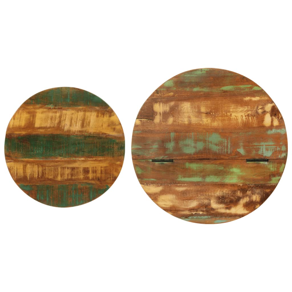 Stolići za kavu 2 dijela masivno obnovljeno drvo crno - number 6.