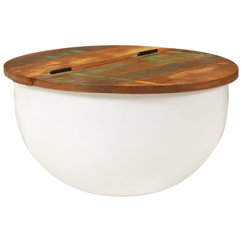 Sofabord massivt genbrugstræ - hvid, 50 x 27 cm, 1 - number 12.