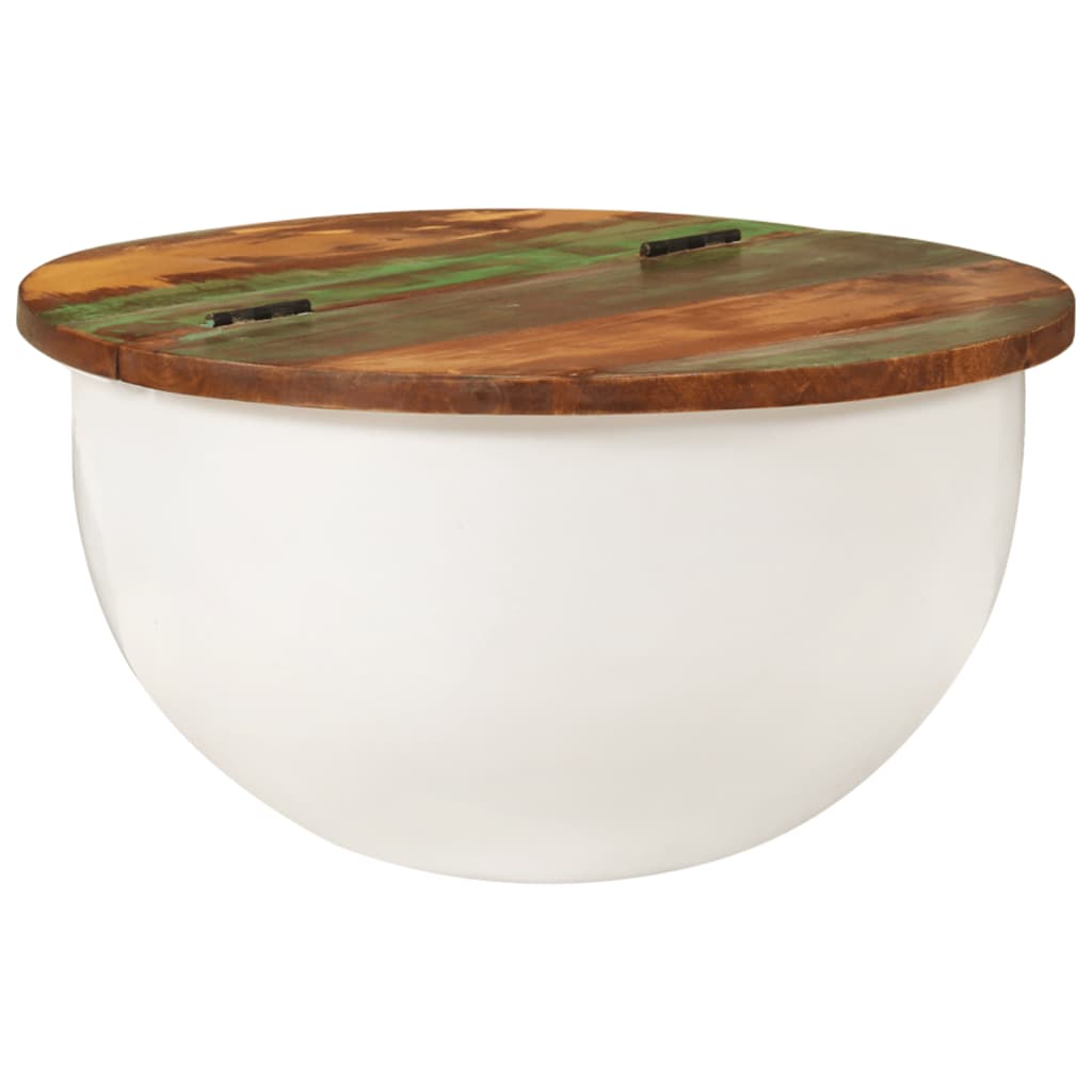 Sofabord massivt genbrugstræ - hvid, 50 x 27 cm, 1 - number 10.