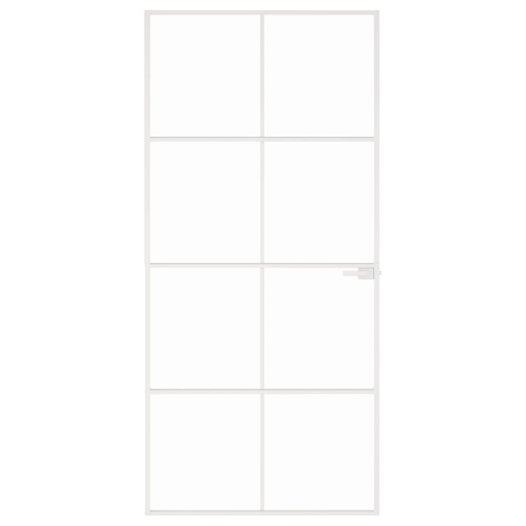 Dør 93x201,5 cm hærdet glas og aluminium hvid - hvid og transparant¨, 93 x 201.5 cm, 1, 4x2 gitter - number 3.
