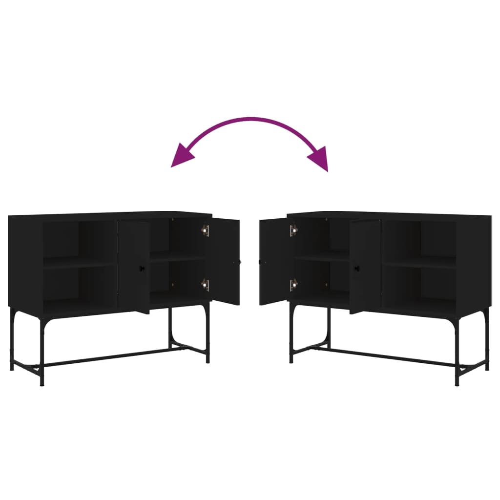 Skænk 100x40x79,5 cm konstrueret træ - sort, 1 - number 9.