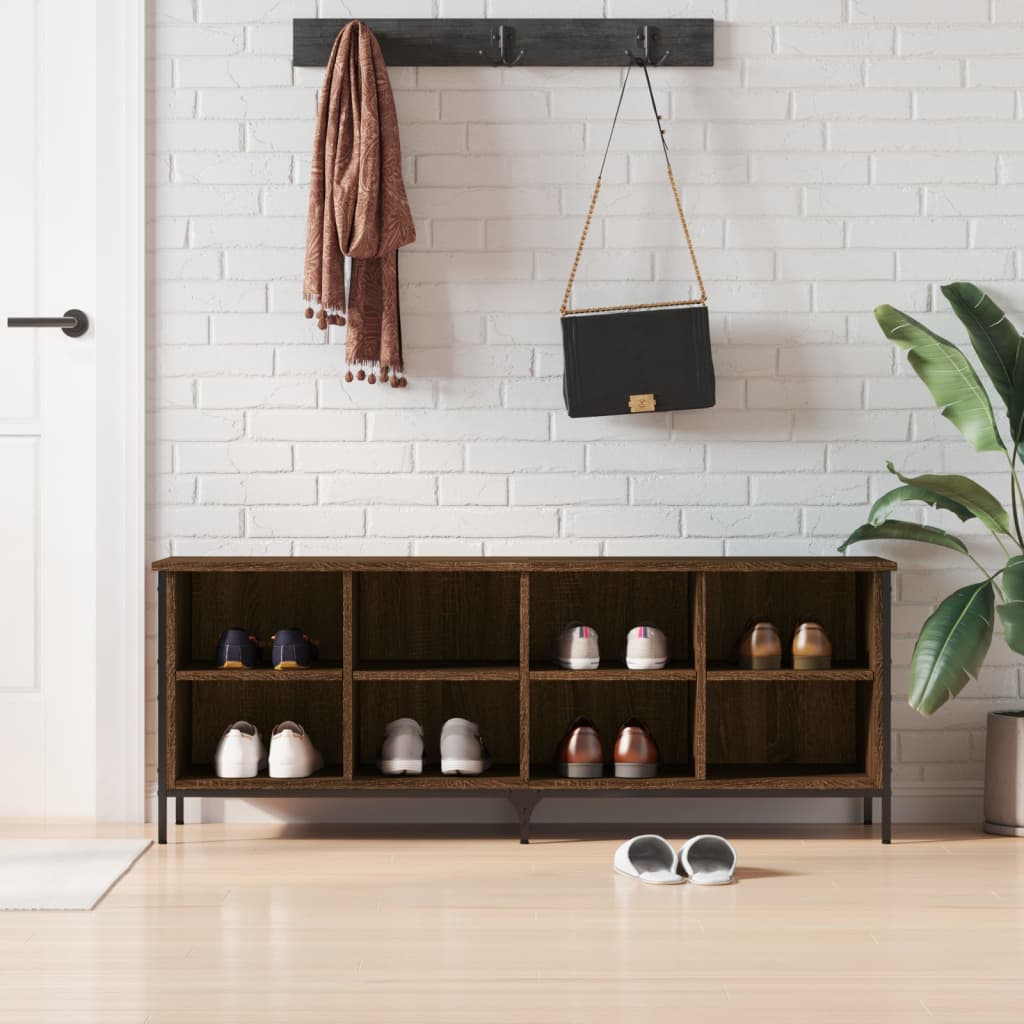 Ormarić za cipele 131x35x50 cm izrađeno drvo smeđi hrast - smeđi hrast, 1,50 cm, 131 cm - number 1.