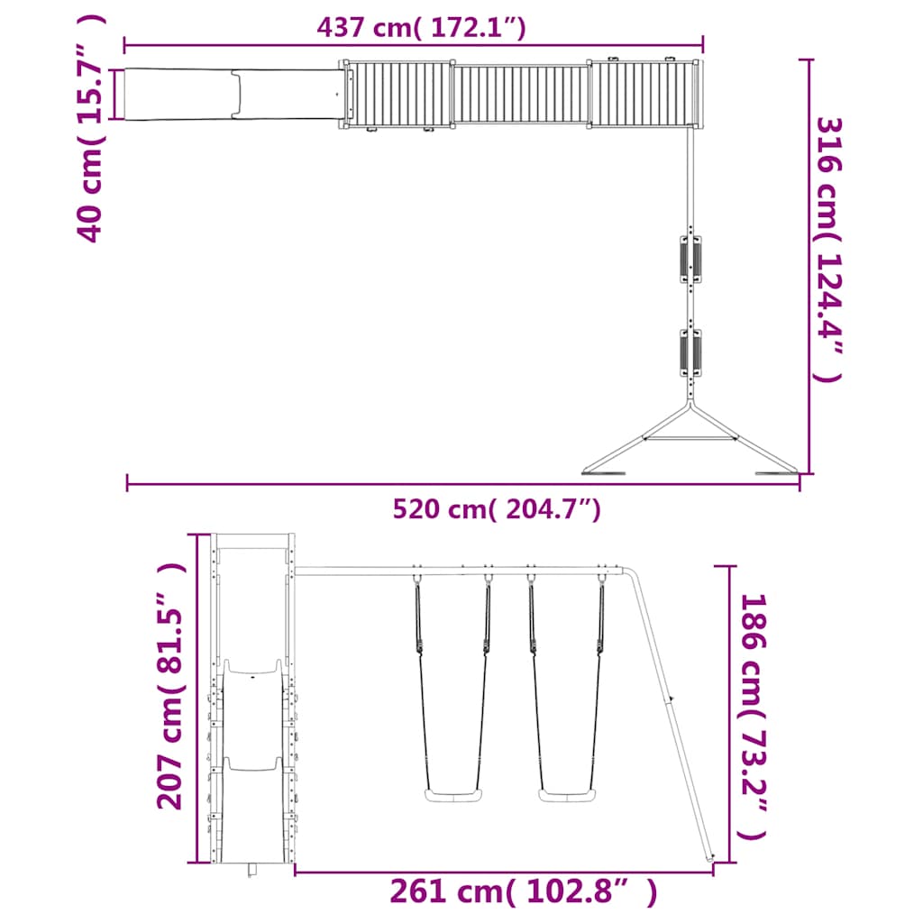 Portique de jeux extérieur en pin massif - number 12.