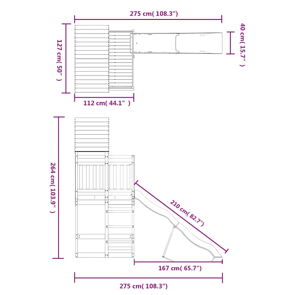 Portique de jeux extérieur en pin massif - number 9.