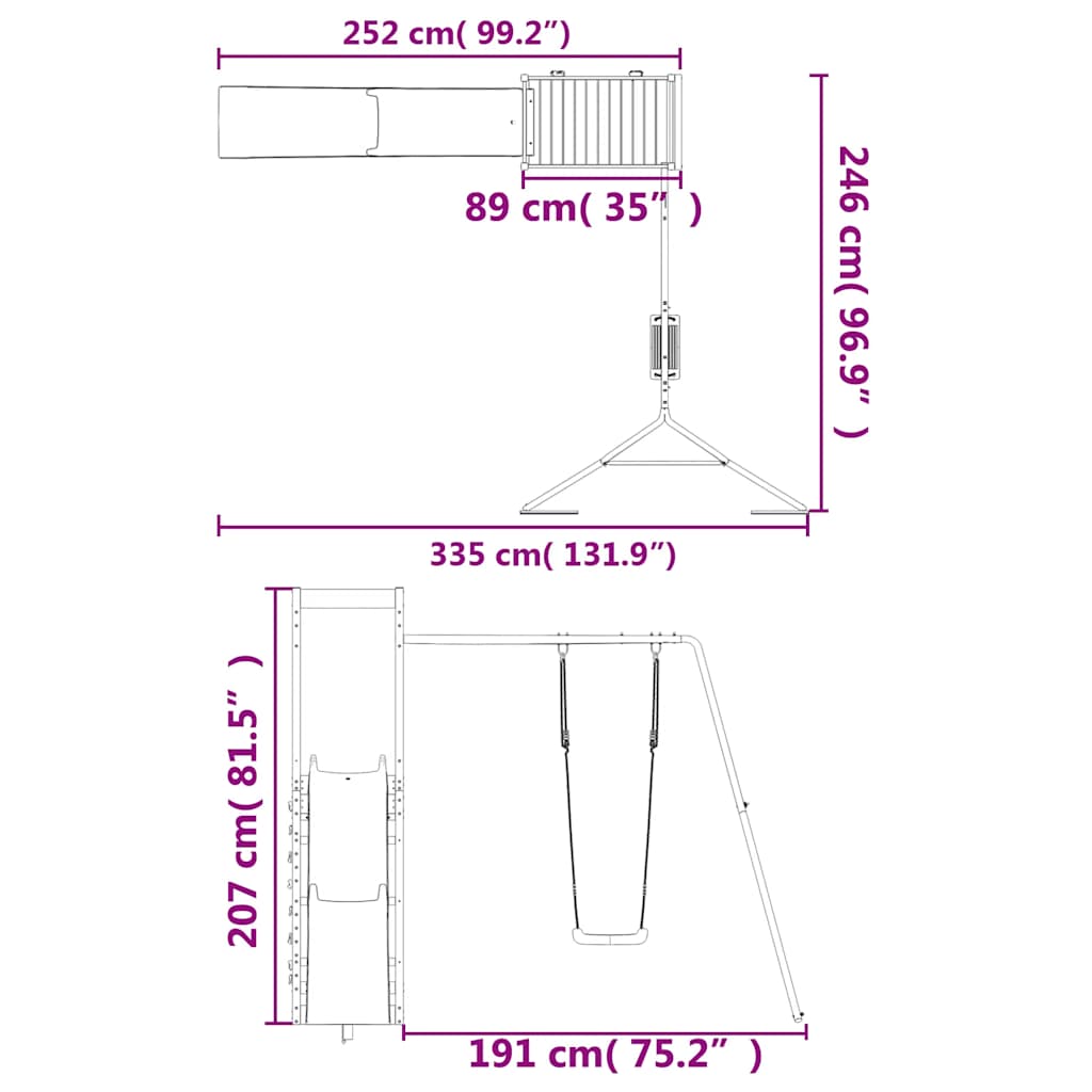 Portique de jeux extérieur en pin massif - number 12.