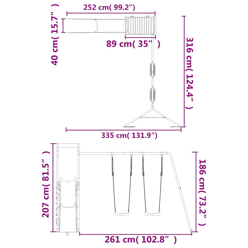 Portique de jeux extérieur en pin massif - number 12.
