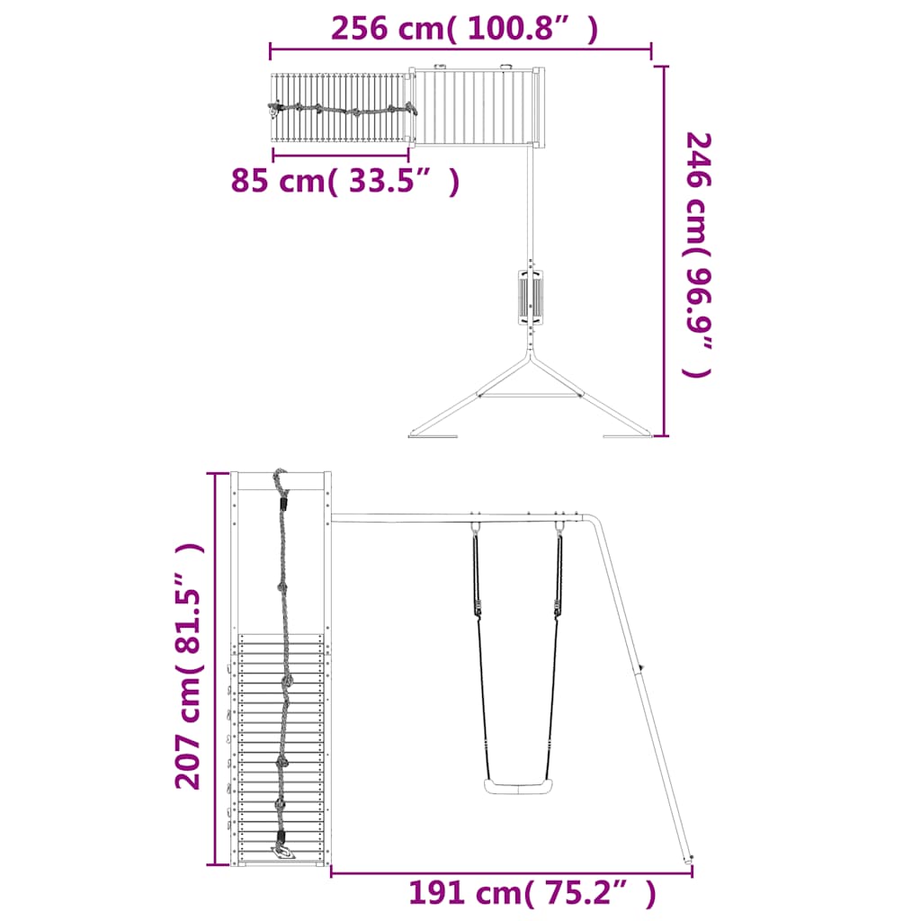 Portique de jeux extérieur en pin massif - number 12.