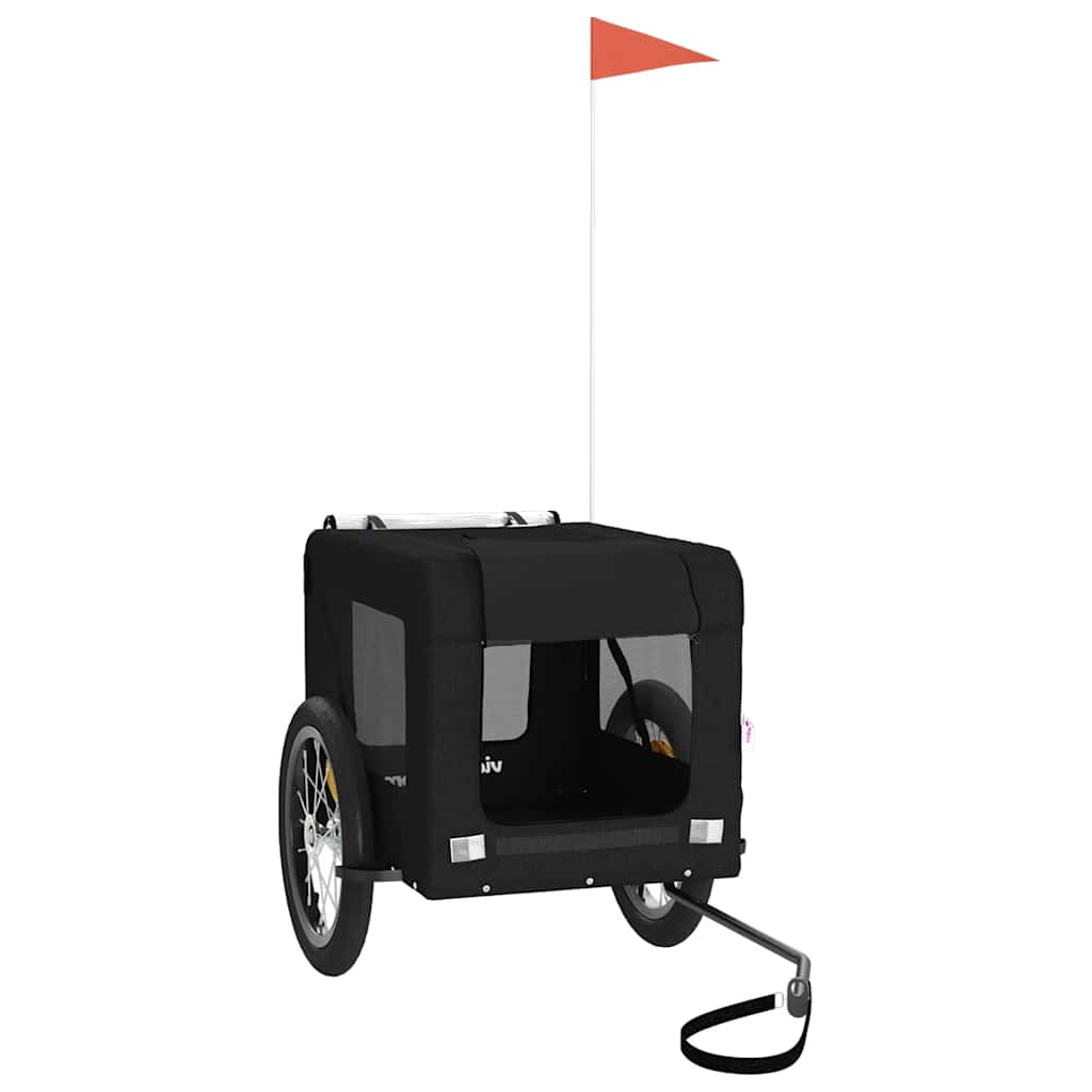 Remorque vélo pour animaux de compagnie en tissu oxford et fer - noir, 63 x 123 x 66 cm - number 3.