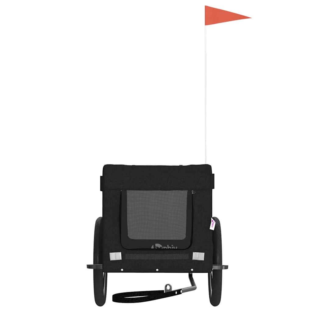 Remorque vélo pour animaux de compagnie en tissu oxford et fer - noir, 63 x 123 x 66 cm - number 5.