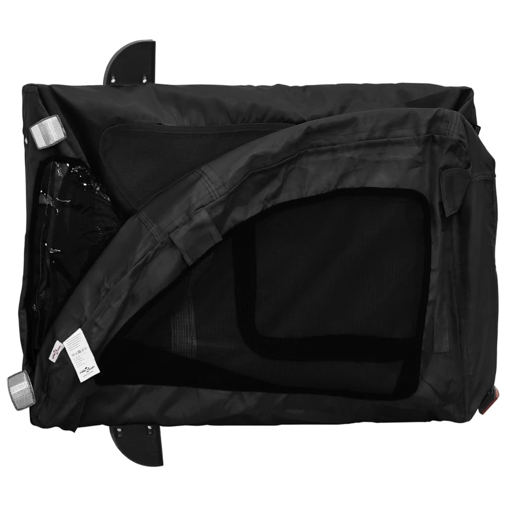 Trailer à vélo pour animaux de compagnie tissu oxford et fer - noir, 68 x 137 x 72 cm - number 9.