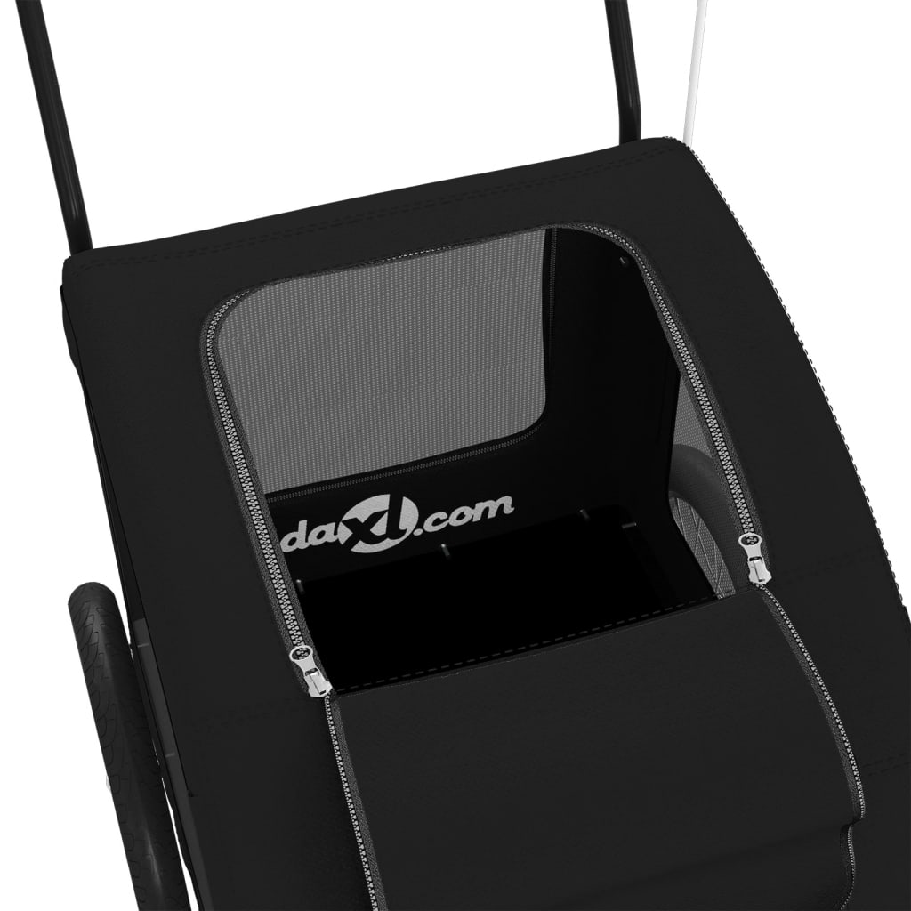 Trailer à vélo pour animaux de compagnie tissu oxford et fer - noir, 68 x 137 x 72 cm - number 10.