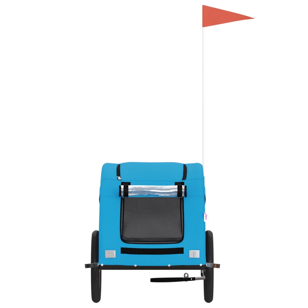 Remorque vélo pour animaux de compagnie en tissu oxford et fer - bleu, 137 x 68 x 72 cm - number 4.