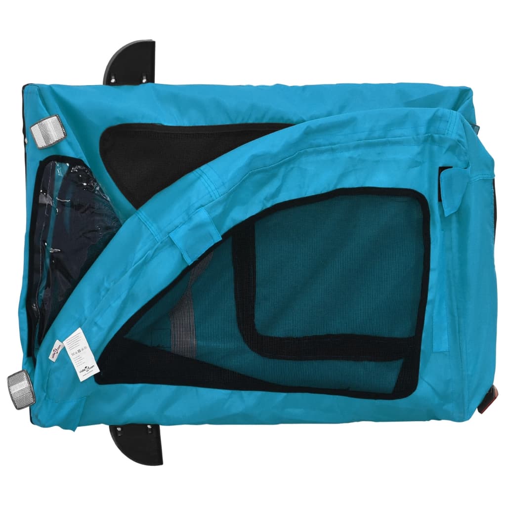 Remorque vélo pour animaux de compagnie en tissu oxford et fer - bleu, 137 x 68 x 72 cm - number 9.