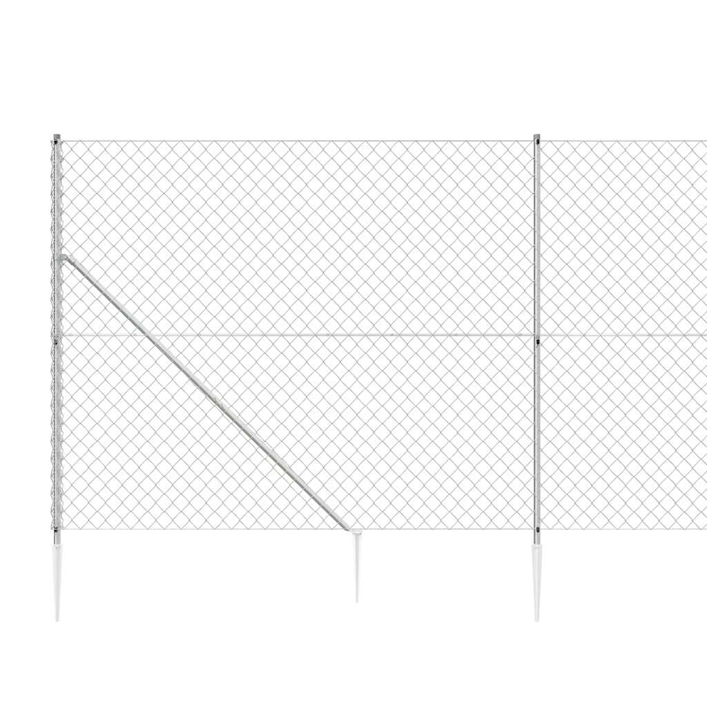 Trådhegn med jordspyd 1,6x10 m sølvfarvet - number 5.