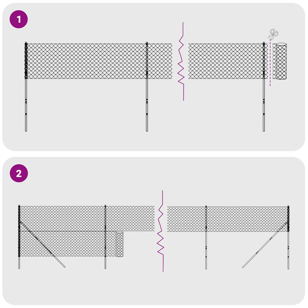 Trådhegn med jordspyd 1,6x10 m sølvfarvet - number 4.