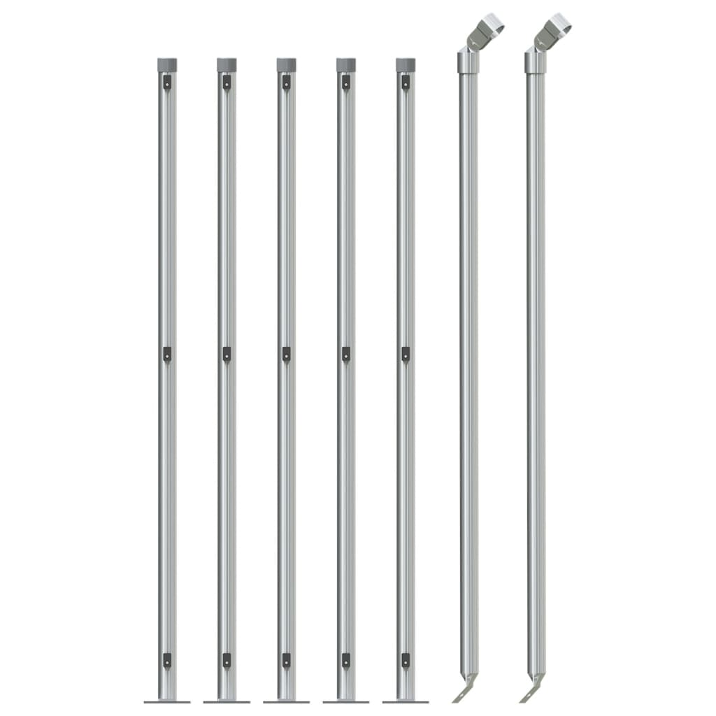 Trådstängsel med fläns 0,8x10 m silverfärgad - silver, 0,8 x 10 m, 1 - number 3.