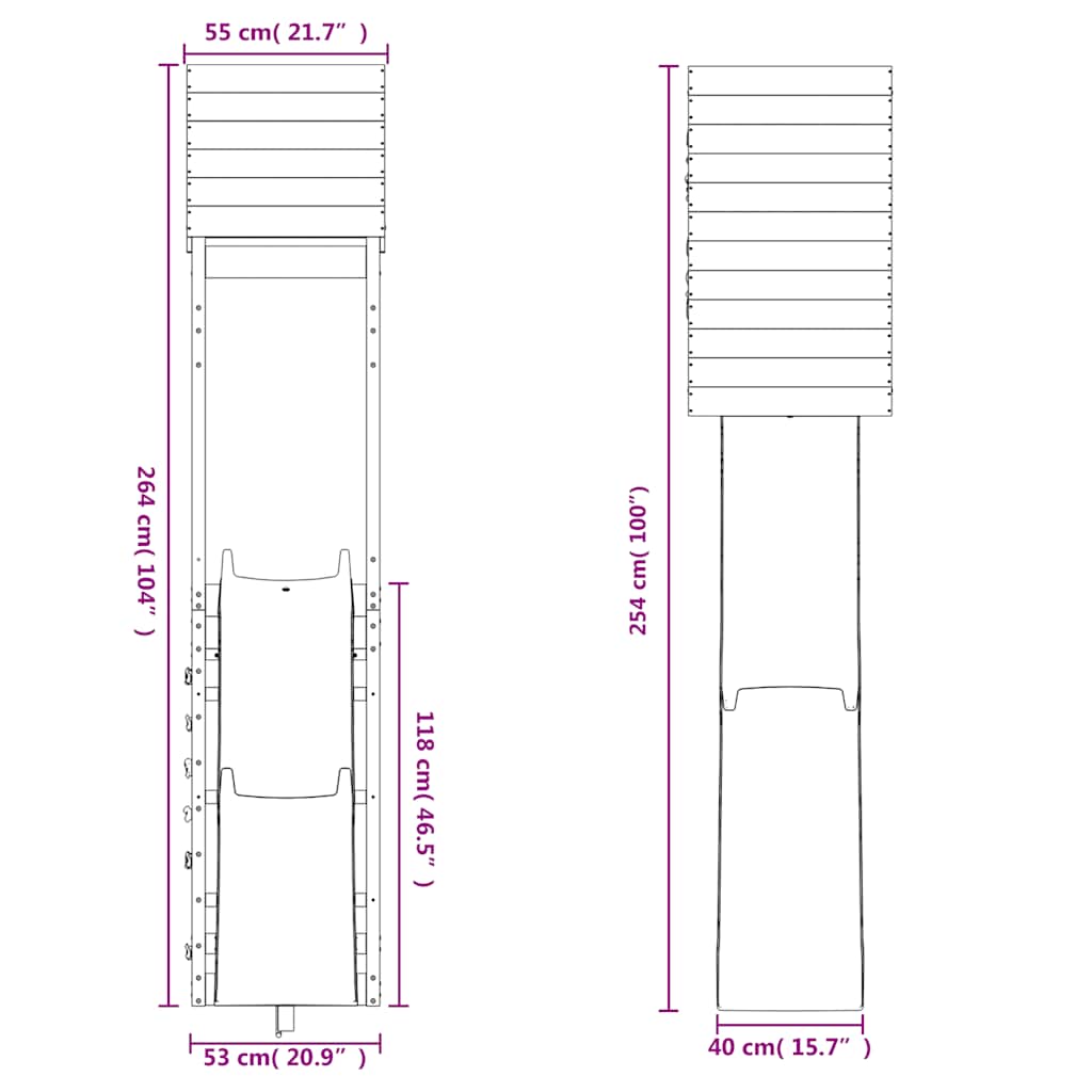 Portique de jeux extérieur en pin massif - number 10.