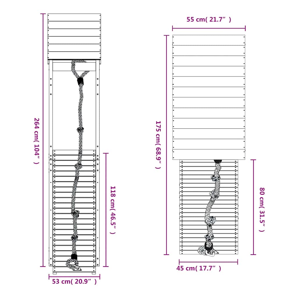 Maisonnette de jeux avec mur d'escalade en pin massif - number 9.