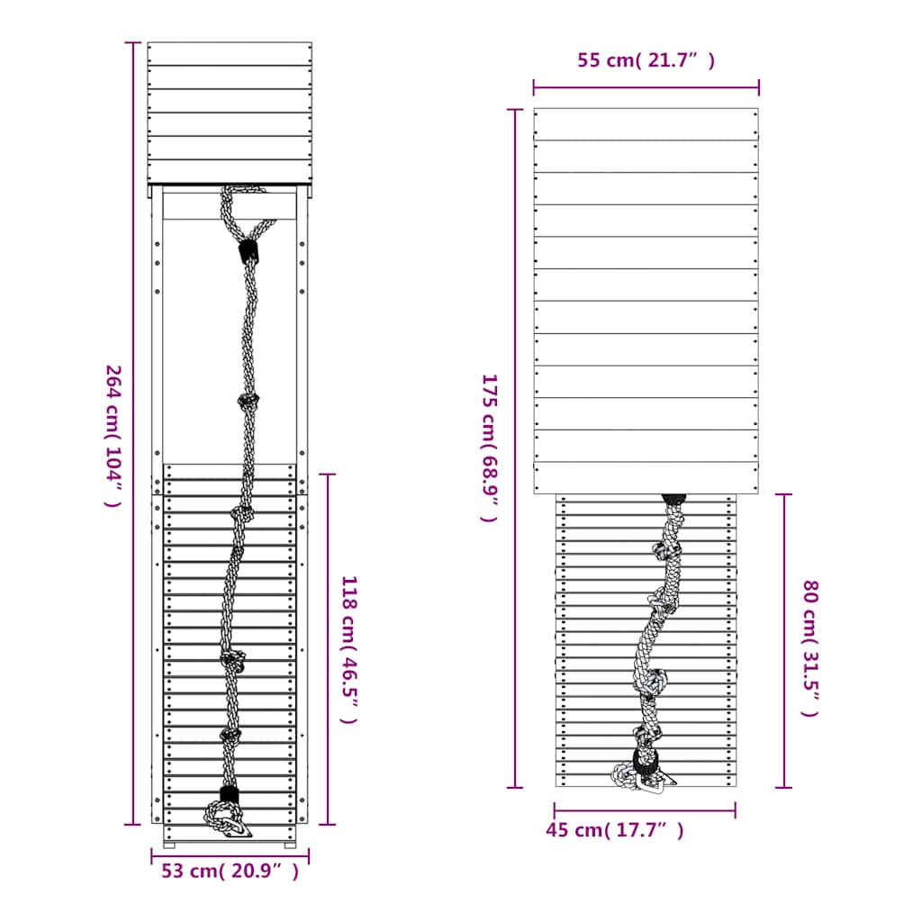 Maisonnette de jeux avec mur d'escalade en sapin de douglas massif - number 9.