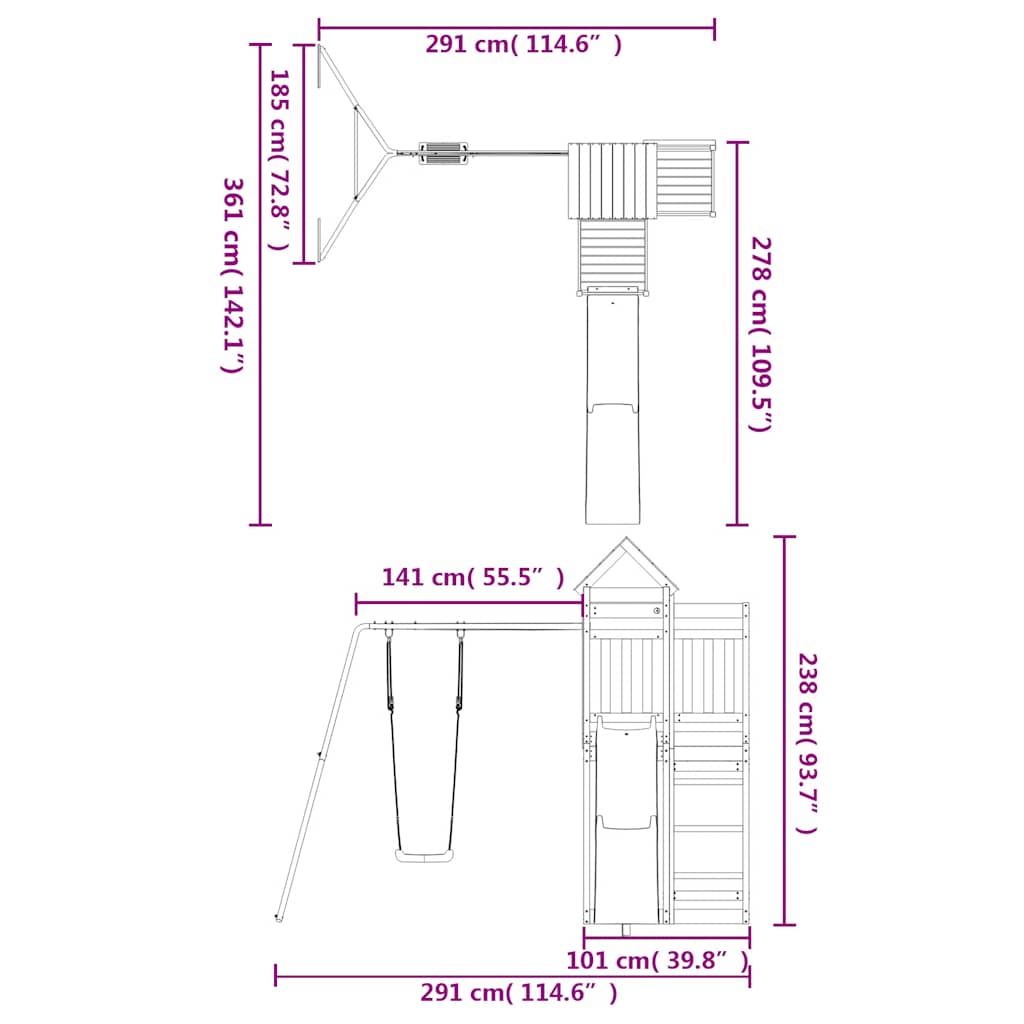 Portique de jeux extérieur en pin massif - number 11.