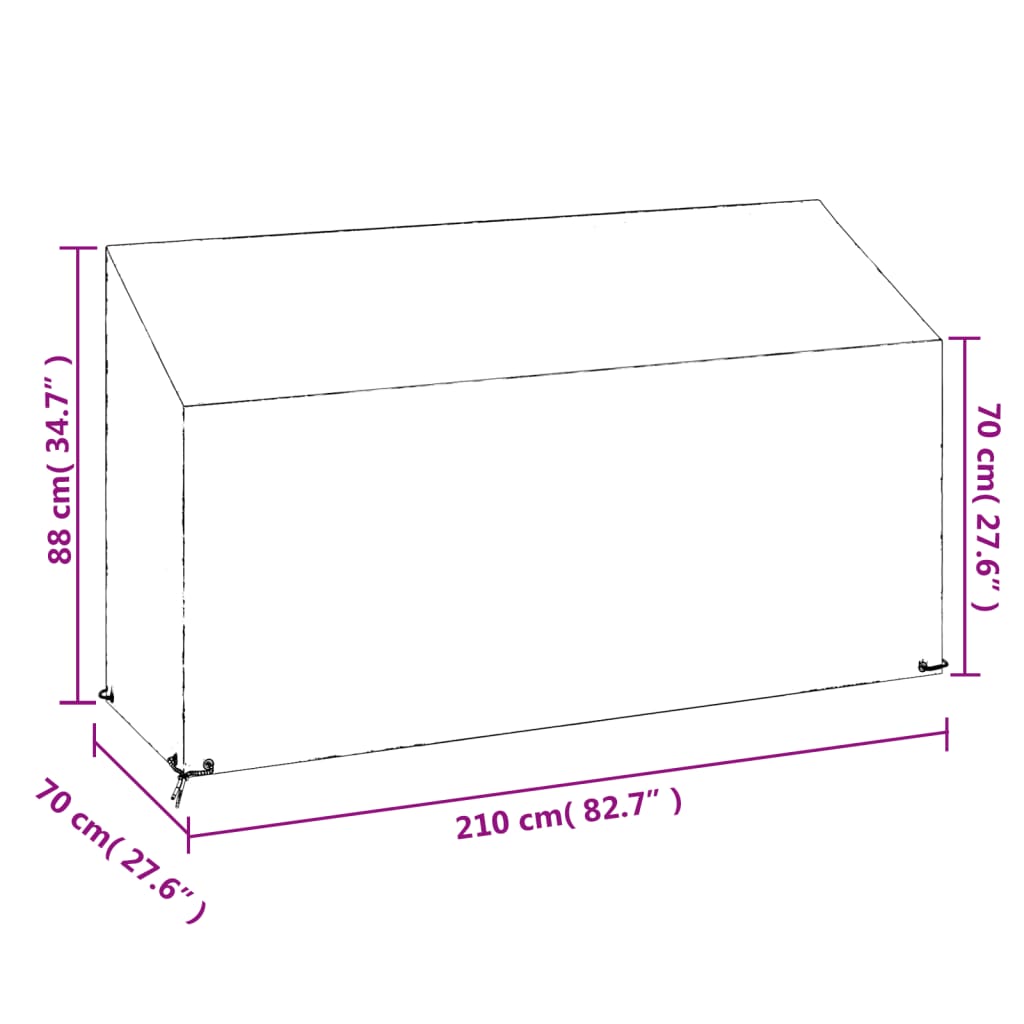 Trekk til hagebenker stk. polyetylen - 210 x 70 x 70/88 cm, 2 - number 9.