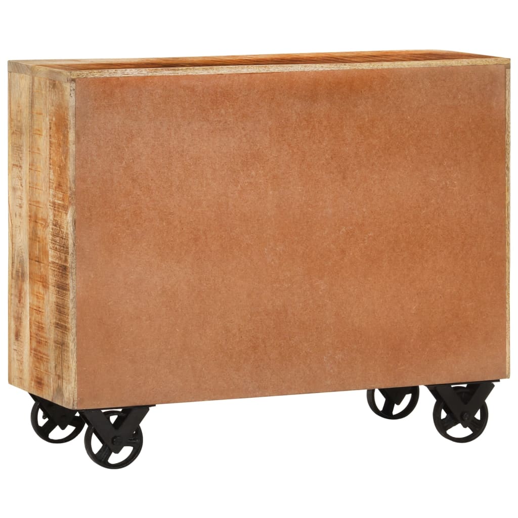 Sideboard with 3 drawers 80x30x65 cm solid rough mango wood - number 4.