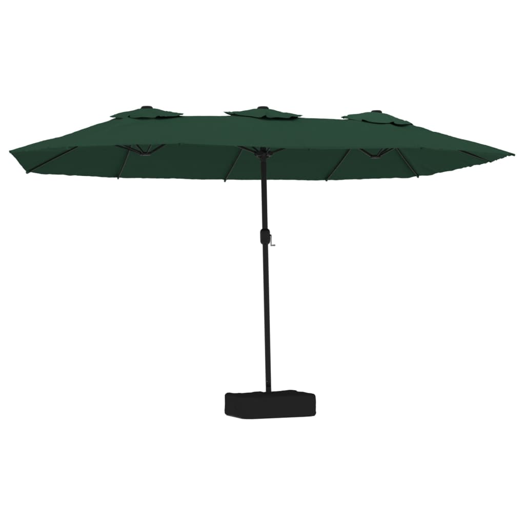 Parasol med dobbelt parasoldug og led-lys 449x245 cm - grøn, 1 - number 2.