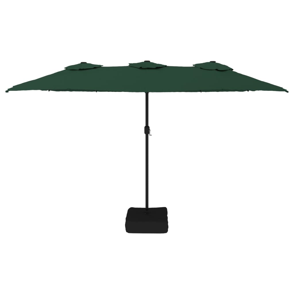 Parasol med dobbelt parasoldug og led-lys 449x245 cm - grøn, 1 - number 4.