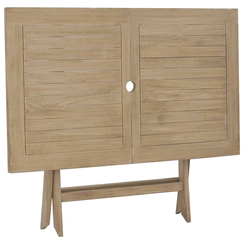 Foldbart havebord 120x70x75 cm massivt teaktræ grå - number 5.