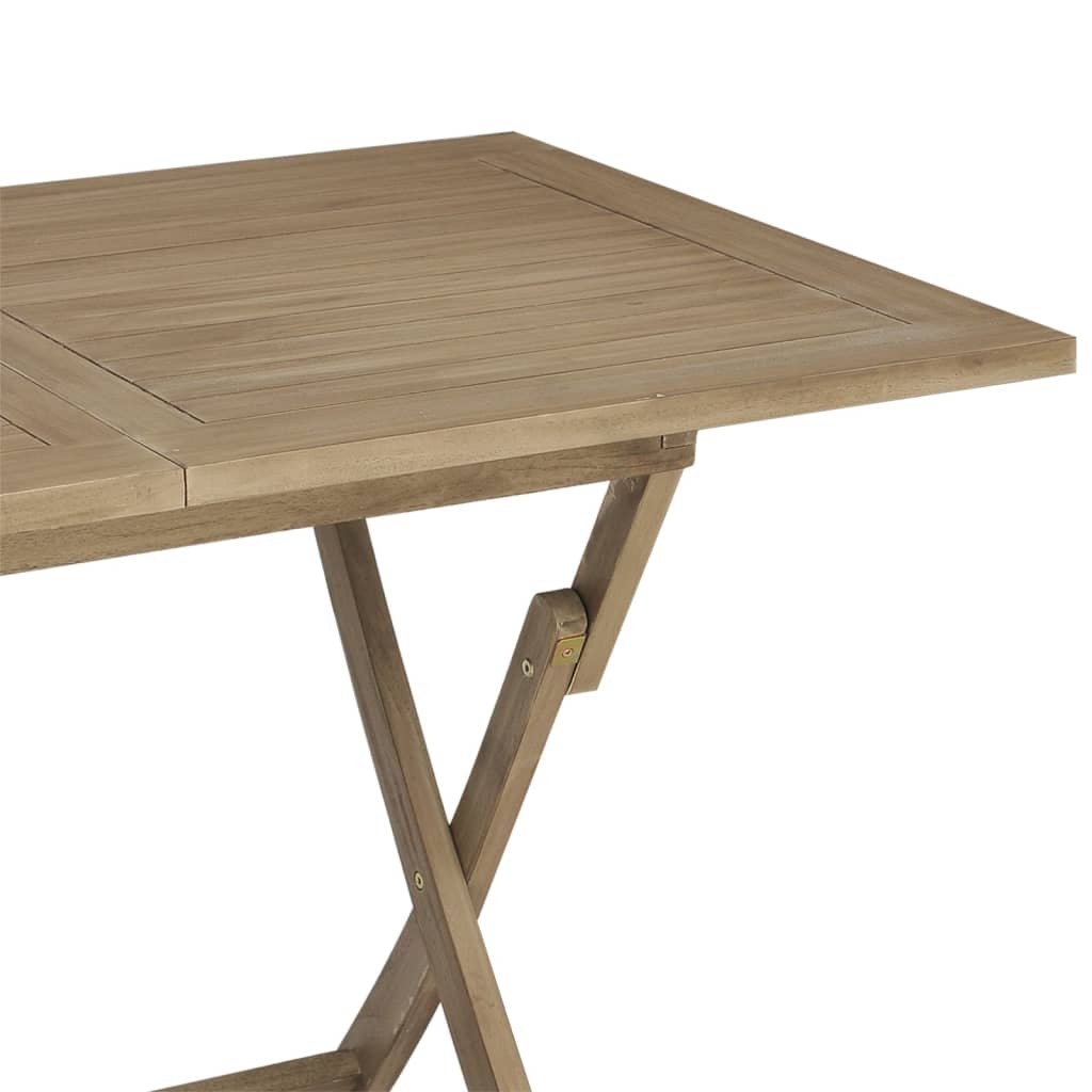 Foldbart havebord 120x70x75 cm massivt teaktræ grå - number 7.