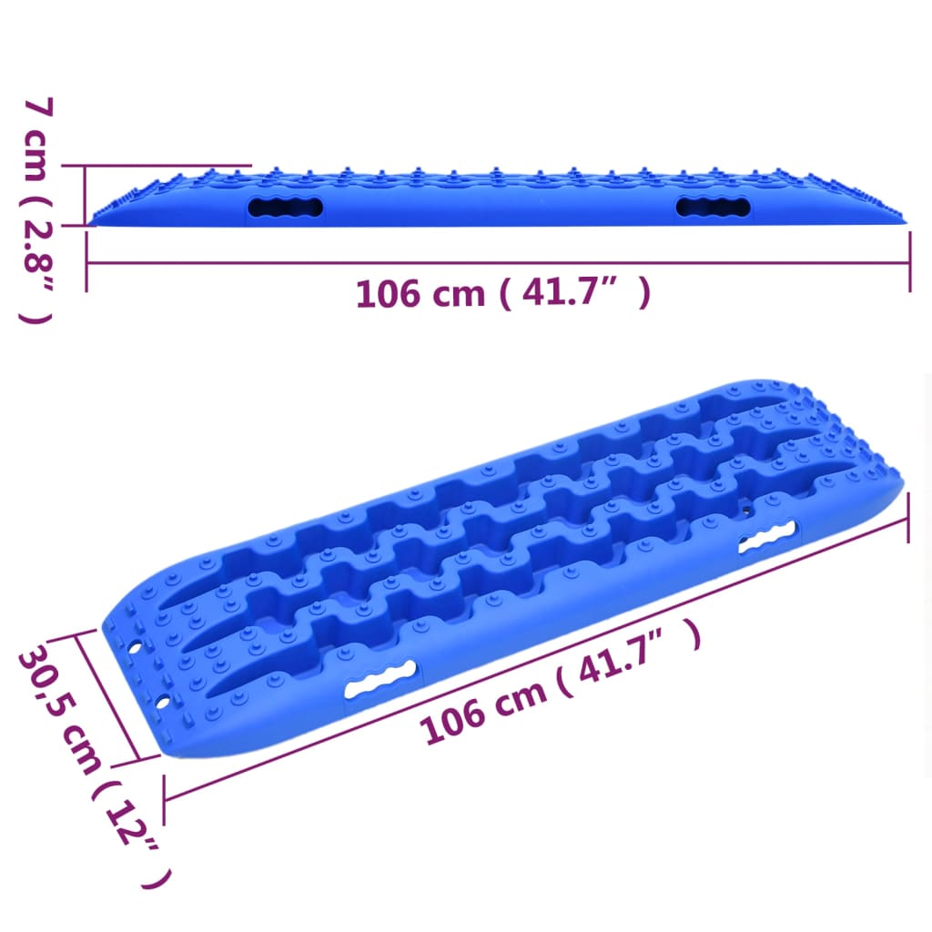 Freewheel plates 2 pcs. 106x30.5x7 cm nylon - blue - number 8.