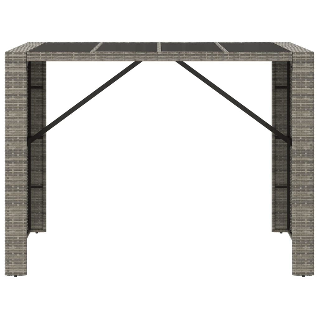 Barbord med glasplade polyrattan - grå, 145 x 80 x 110 cm, 1 - number 3.