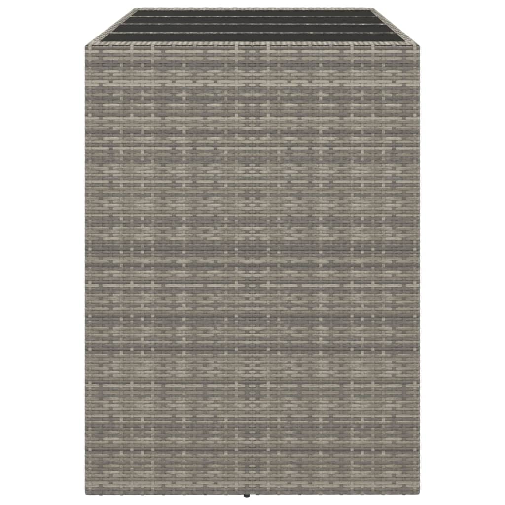 Barbord med glasplade polyrattan - grå, 145 x 80 x 110 cm, 1 - number 4.