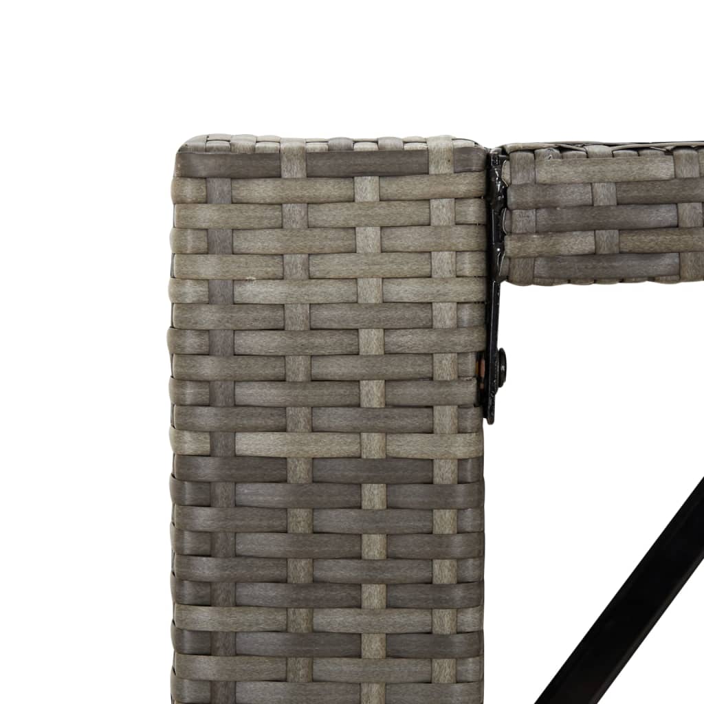 Barbord med glasplade 105x80x110 cm polyrattan grå - number 5.