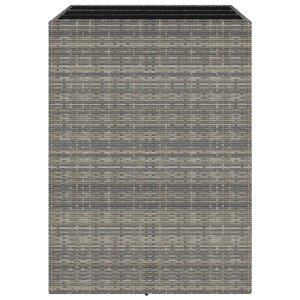 Barbord med glasplade 105x80x110 cm polyrattan grå - number 4.